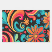 Feuille De Papier Cadeau années 70 rétro (Devant)