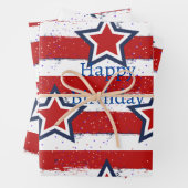 Feuille De Papier Cadeau Anniversaire avec Oncle Sam (En situation)