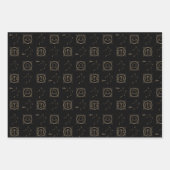 Feuille De Papier Cadeau Anniversaire Black & Gold Zodiac Libra Astrologie (Devant 3)