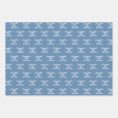 Feuille De Papier Cadeau Anniversaire bleu pâle nom blanc (Devant 2)