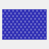 Feuille De Papier Cadeau Anniversaire bleu royal blanc (Devant 2)