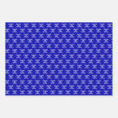 Feuille De Papier Cadeau Anniversaire bleu royal blanc (Devant 3)