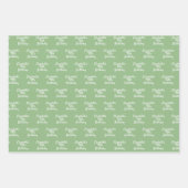 Feuille De Papier Cadeau Anniversaire bleu sauge vert blanc nom (Devant 2)