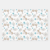 Feuille De Papier Cadeau Anniversaire Célébration Motif Blue/Gold ID723 (Devant)