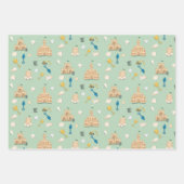 Feuille De Papier Cadeau Anniversaire côtier Sandcastle Beach Seashell (Devant)