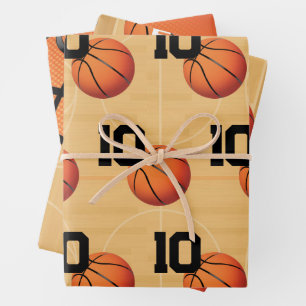Feuille De Papier Cadeau Anniversaire de Basketball