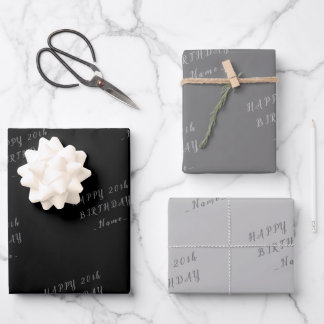 Feuille De Papier Cadeau Anniversaire de Black Happy
