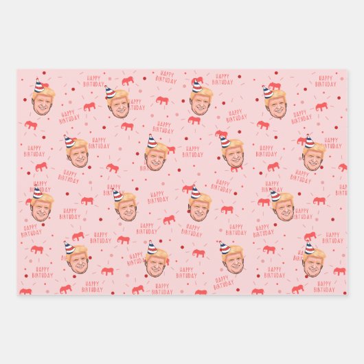 FEUILLE DE PAPIER CADEAU ANNIVERSAIRE DE DONALD TRUMP (Devant 3)