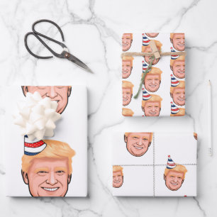 FEUILLE DE PAPIER CADEAU ANNIVERSAIRE DE DONALD TRUMP