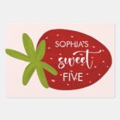 Feuille De Papier Cadeau Anniversaire de enfant de fraise sucrée (Devant)