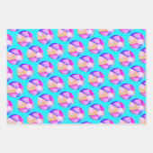 Feuille De Papier Cadeau Anniversaire de la Piscine Rose (Devant 3)