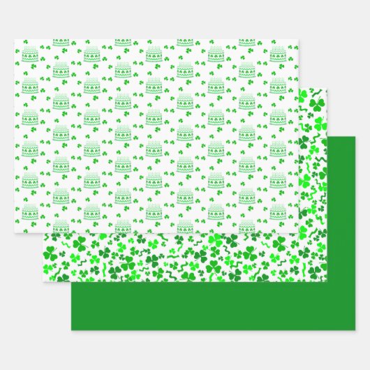 Feuille De Papier Cadeau Anniversaire de la Saint-Patrick (Lot)