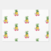 Feuille De Papier Cadeau Anniversaire de l'Aloha Tropical Pineappical Hawai (Devant 2)