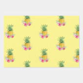 Feuille De Papier Cadeau Anniversaire de l'Aloha Tropical Pineappical Hawai (Devant)