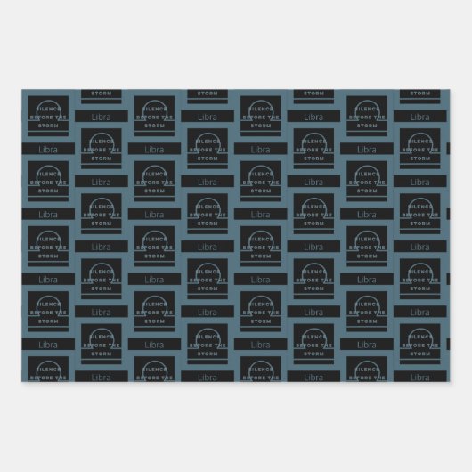 Feuille De Papier Cadeau Anniversaire de Libra Zodiac (Devant)