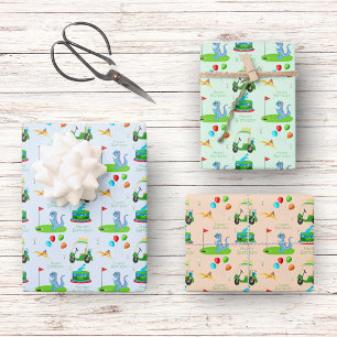 Feuille De Papier Cadeau Anniversaire de naissance heureux pour enfants sur