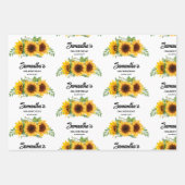 Feuille De Papier Cadeau Anniversaire de tournesol rustique (Devant)