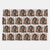 Feuille De Papier Cadeau Anniversaire des déesses noires afro-américaines (Devant 2)