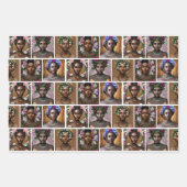 Feuille De Papier Cadeau Anniversaire des déesses noires afro-américaines (Devant)