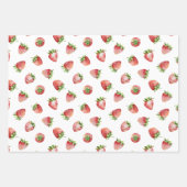 Feuille De Papier Cadeau Anniversaire des fraises (Devant 2)