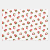 Feuille De Papier Cadeau Anniversaire des fraises (Devant)