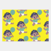 Feuille De Papier Cadeau Anniversaire du bébé (Afro-Américain)  (Devant 2)