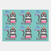 Feuille De Papier Cadeau Anniversaire du chat (Devant 3)