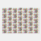 Feuille De Papier Cadeau Anniversaire du couteau, de l'ours et de l'écureui (Devant)