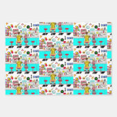 Feuille De Papier Cadeau Anniversaire du dîner du Retro 50's (Devant 3)