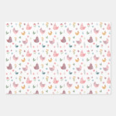 Feuille De Papier Cadeau Anniversaire du mignon poulet (Devant 3)