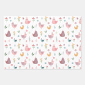 Feuille De Papier Cadeau Anniversaire du mignon poulet (Devant 2)