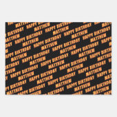 Feuille De Papier Cadeau Anniversaire du Monstre de Camion Amusant (Devant 2)