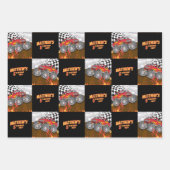 Feuille De Papier Cadeau Anniversaire du Monstre de Camion Amusant (Devant)