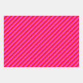 Feuille De Papier Cadeau Anniversaire fête rose rayures rouges (Devant 2)