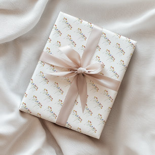 Feuille De Papier Cadeau Anniversaire Fleur sauvage coloré