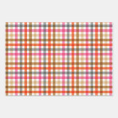 Feuille De Papier Cadeau Anniversaire Gingham Moderne (Devant 3)