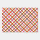 Feuille De Papier Cadeau Anniversaire Gingham Moderne (Devant 2)
