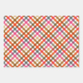 Feuille De Papier Cadeau Anniversaire Gingham Moderne (Devant)
