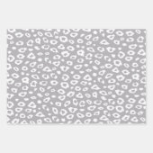 Feuille De Papier Cadeau Anniversaire Léopard Rose Blanc Gris (Devant 2)
