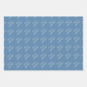 Feuille De Papier Cadeau Anniversaire Mariage customisé, Dusty Bue & Silver (Devant 2)