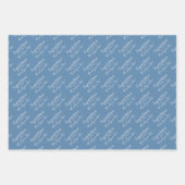 Feuille De Papier Cadeau Anniversaire Mariage customisé, Dusty Bue & Silver (Devant)