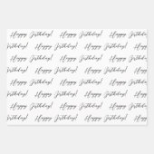 Feuille De Papier Cadeau Anniversaire noir et blanc (Devant)