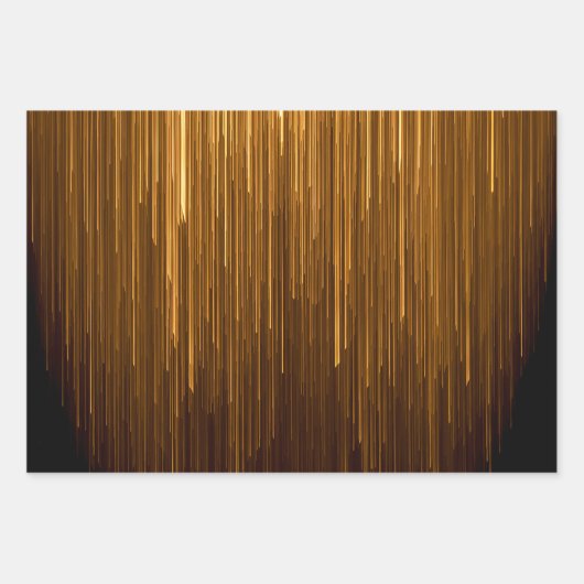 Feuille De Papier Cadeau Anniversaire noir et or élégant (Devant)