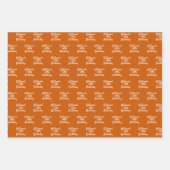 Feuille De Papier Cadeau Anniversaire orange brun rouille nom (Devant 3)