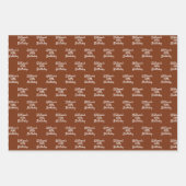 Feuille De Papier Cadeau Anniversaire orange brun rouille nom (Devant 2)