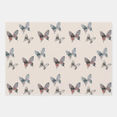 Feuille De Papier Cadeau Anniversaire Papillon Moderne (Devant 2)