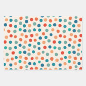 Feuille De Papier Cadeau Anniversaire pois rétro (Devant 3)