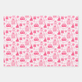 Feuille De Papier Cadeau Anniversaire Rose Fun (Devant)