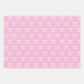Feuille De Papier Cadeau Anniversaire rose pastel blanc nom fille (Devant)