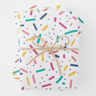 Feuille De Papier Cadeau Anniversaire Saupoudrer Motif de bonbons
